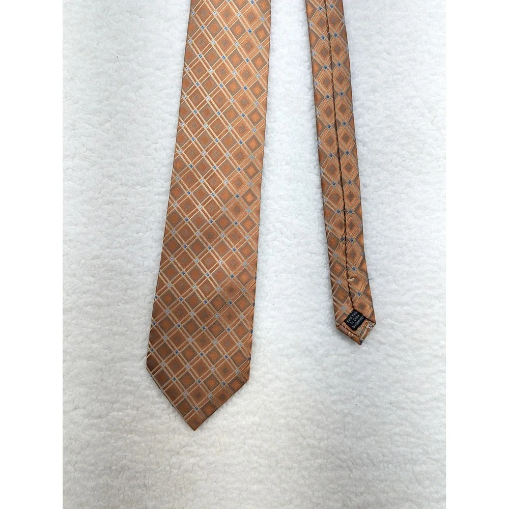 Pronto Uomo Men's Necktie Brown‎ Plaid Silk Business Formal Career 63